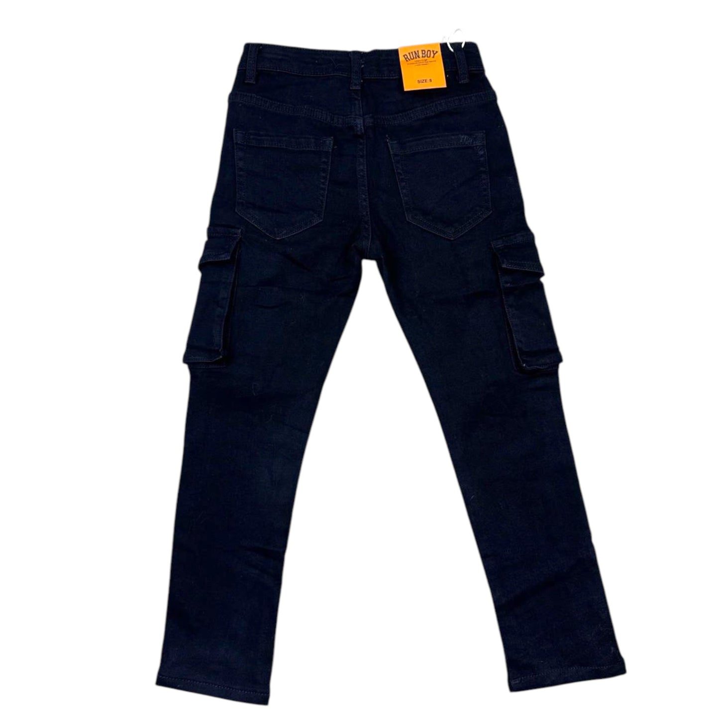 Blugi negri cu buzunare laterale - Kids Magazin