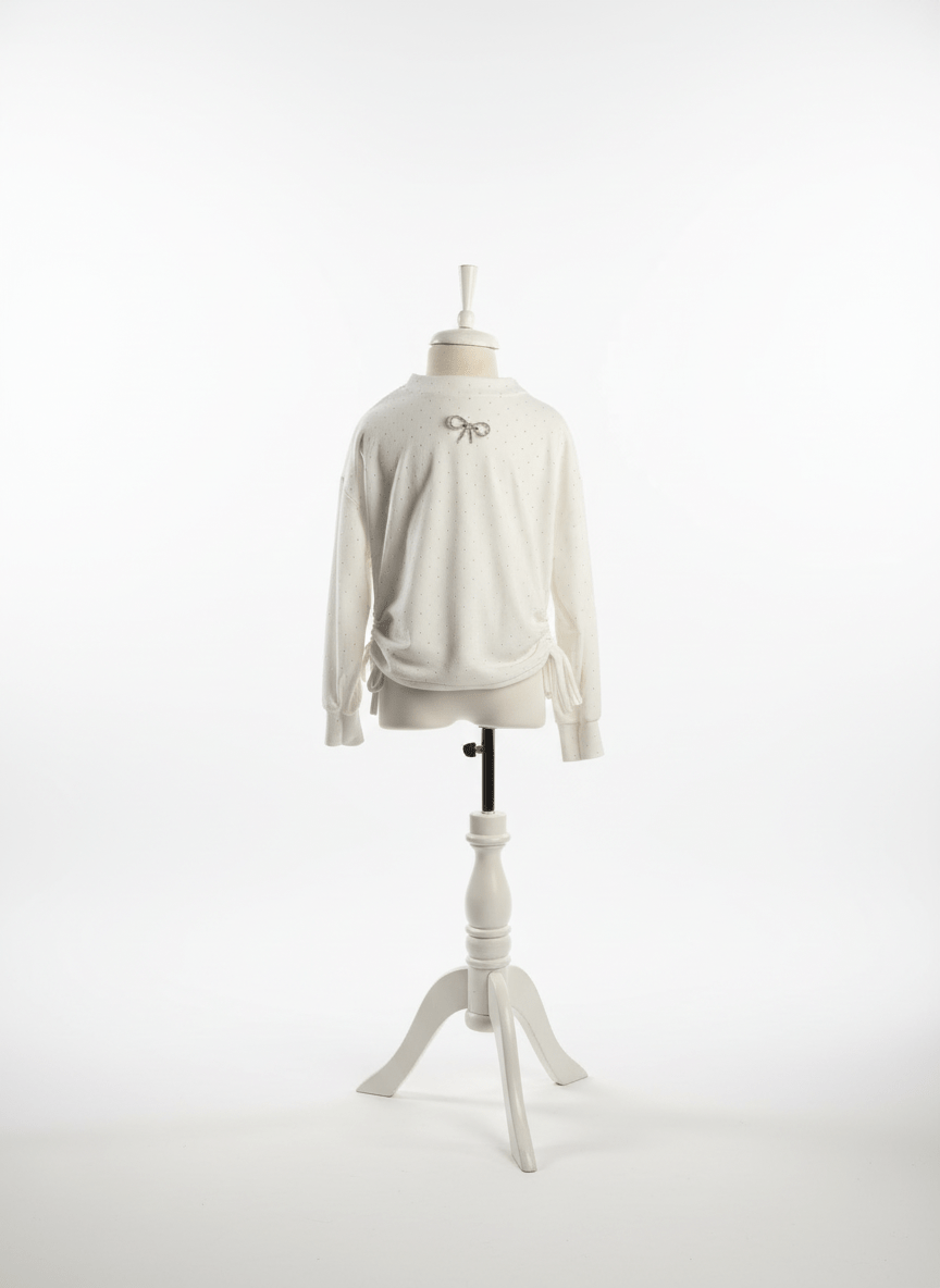 Bluza albă din catifea - Kids Magazin