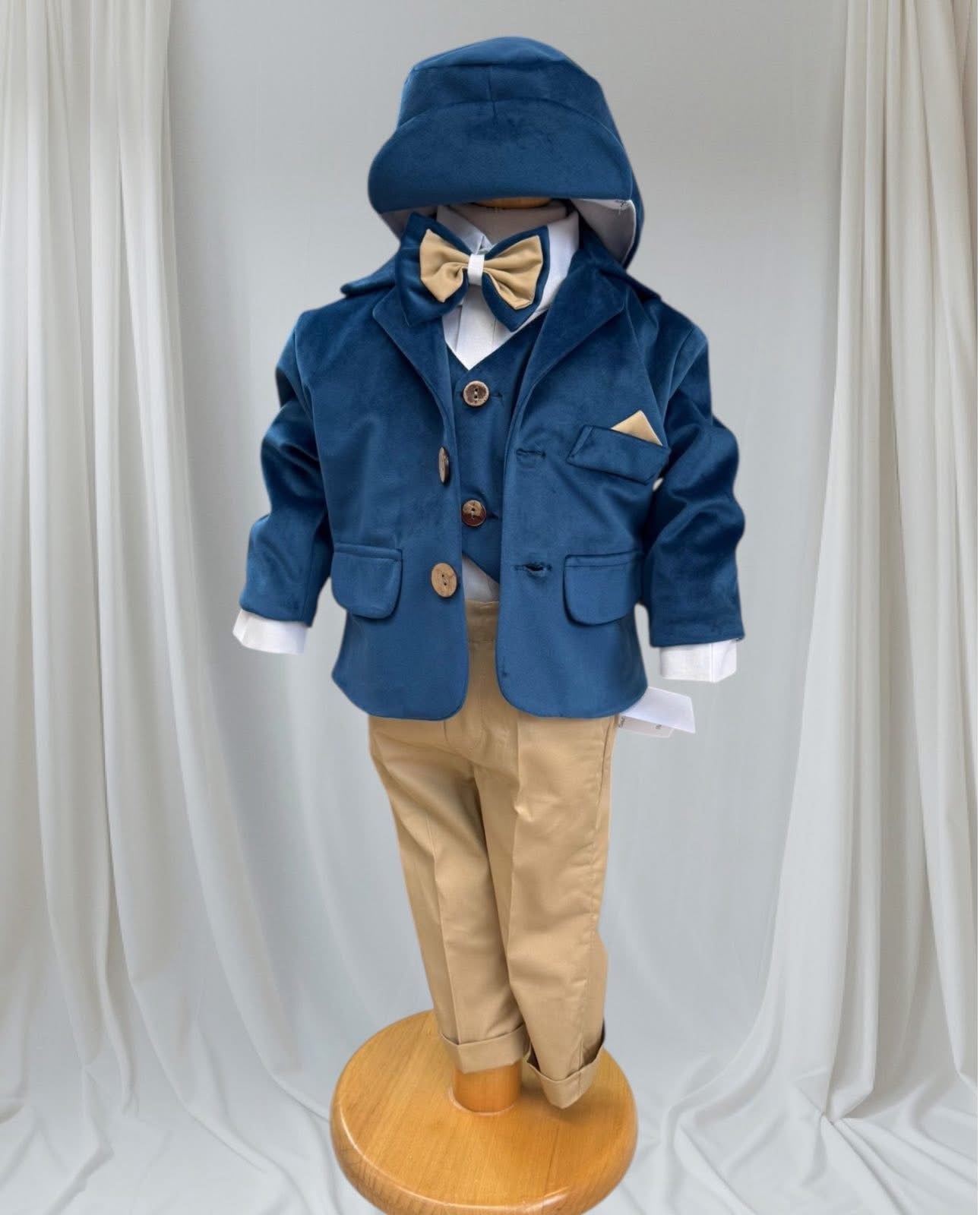 Costum elegant bebe cu sacou albastru - Kids Magazin