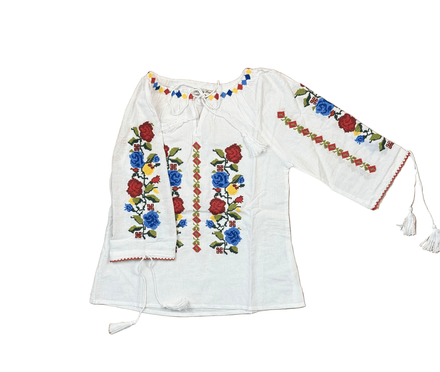 Ie pentru fete cu model floral - Trandafiri tricolor - Kids Magazin