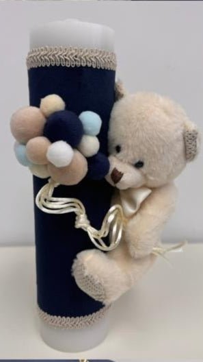Lumânare decorativă cu ursuleț și balonașe bleomarin - Kids Magazin