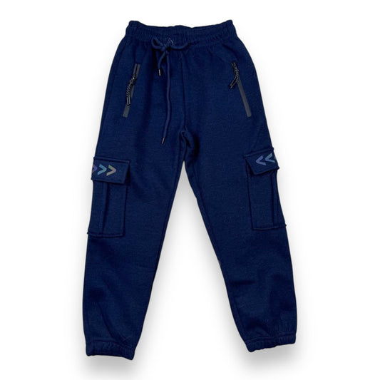 Pantaloni de trening bleomari cu buzunare laterale - Kids Magazin
