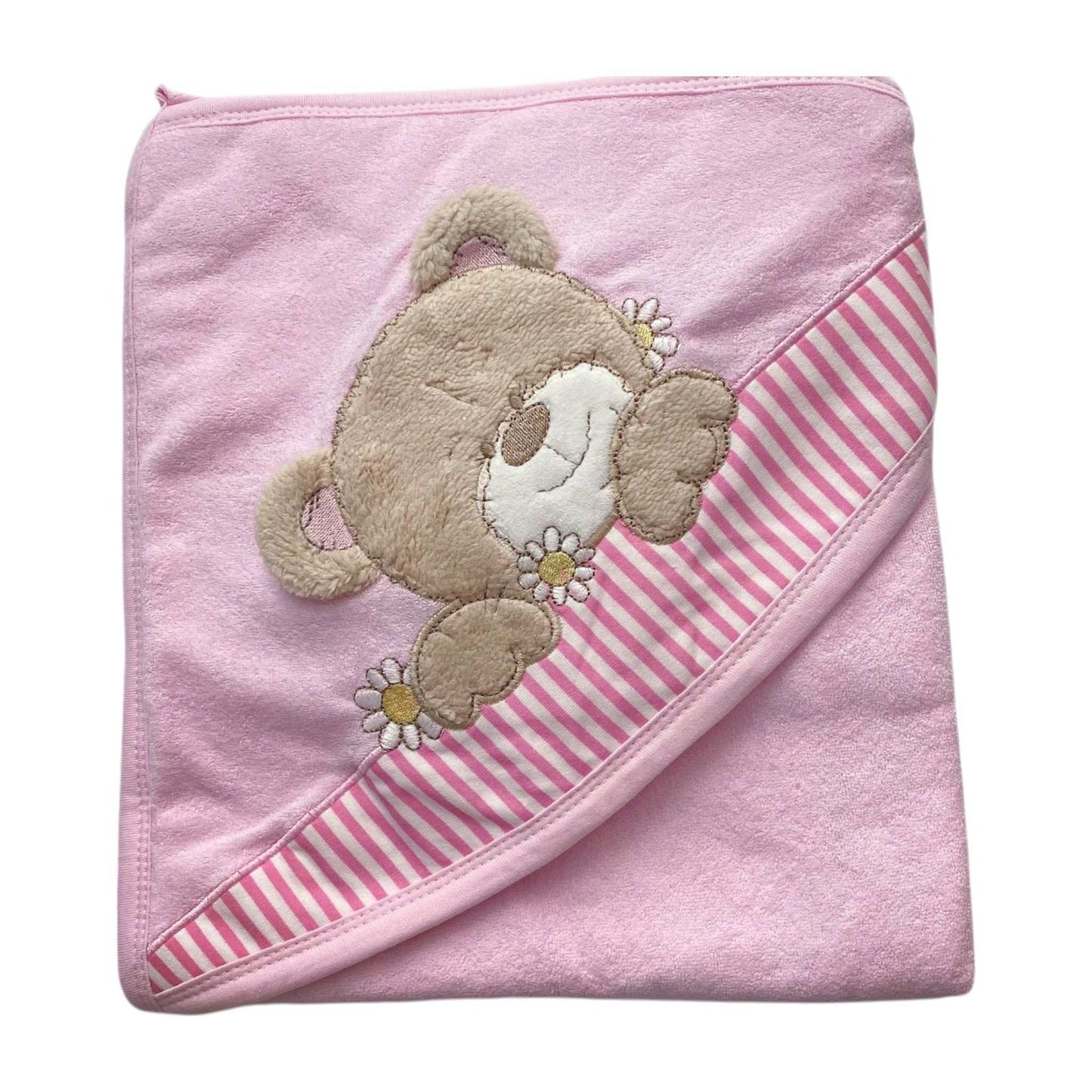 Prosop de baie Ursulet Roz cu Margarete - Kids Magazin