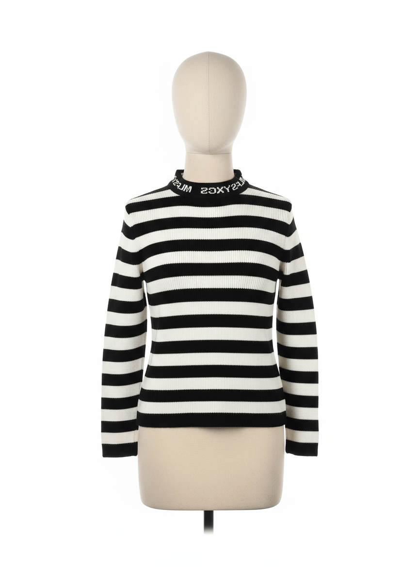 Pulover negru cu dungi albe - Kids Magazin