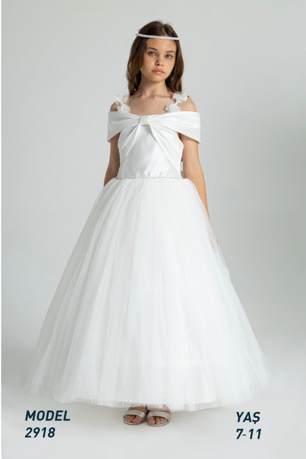 Rochie albă cu crinolina - Kids Magazin