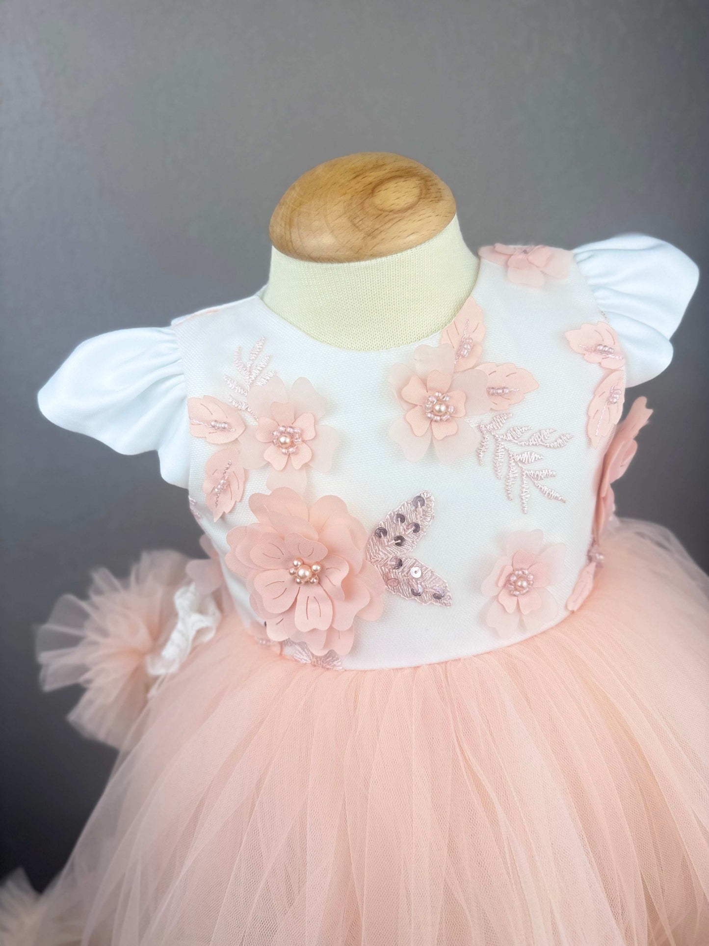 Rochita eleganta pentru bebelusi Gloria piersica - Kids Magazin