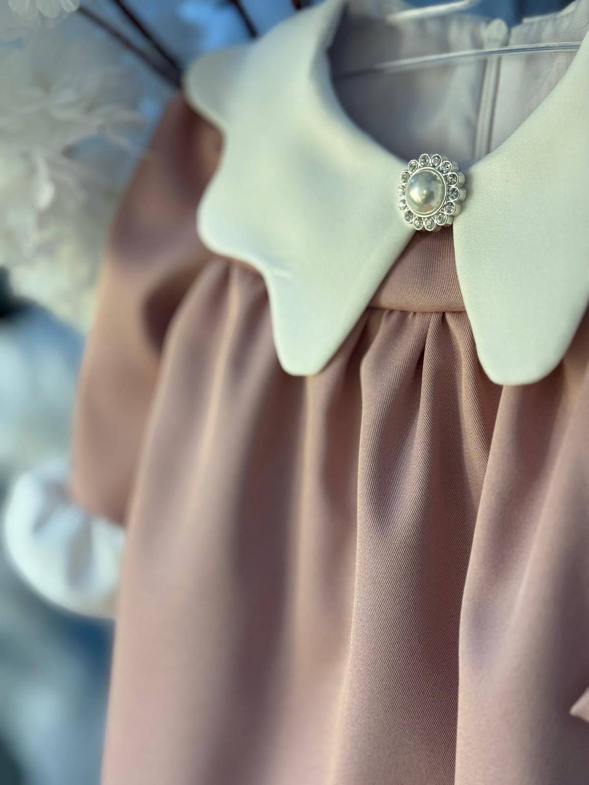 Rochita roz cu guler elegant - Kids Magazin