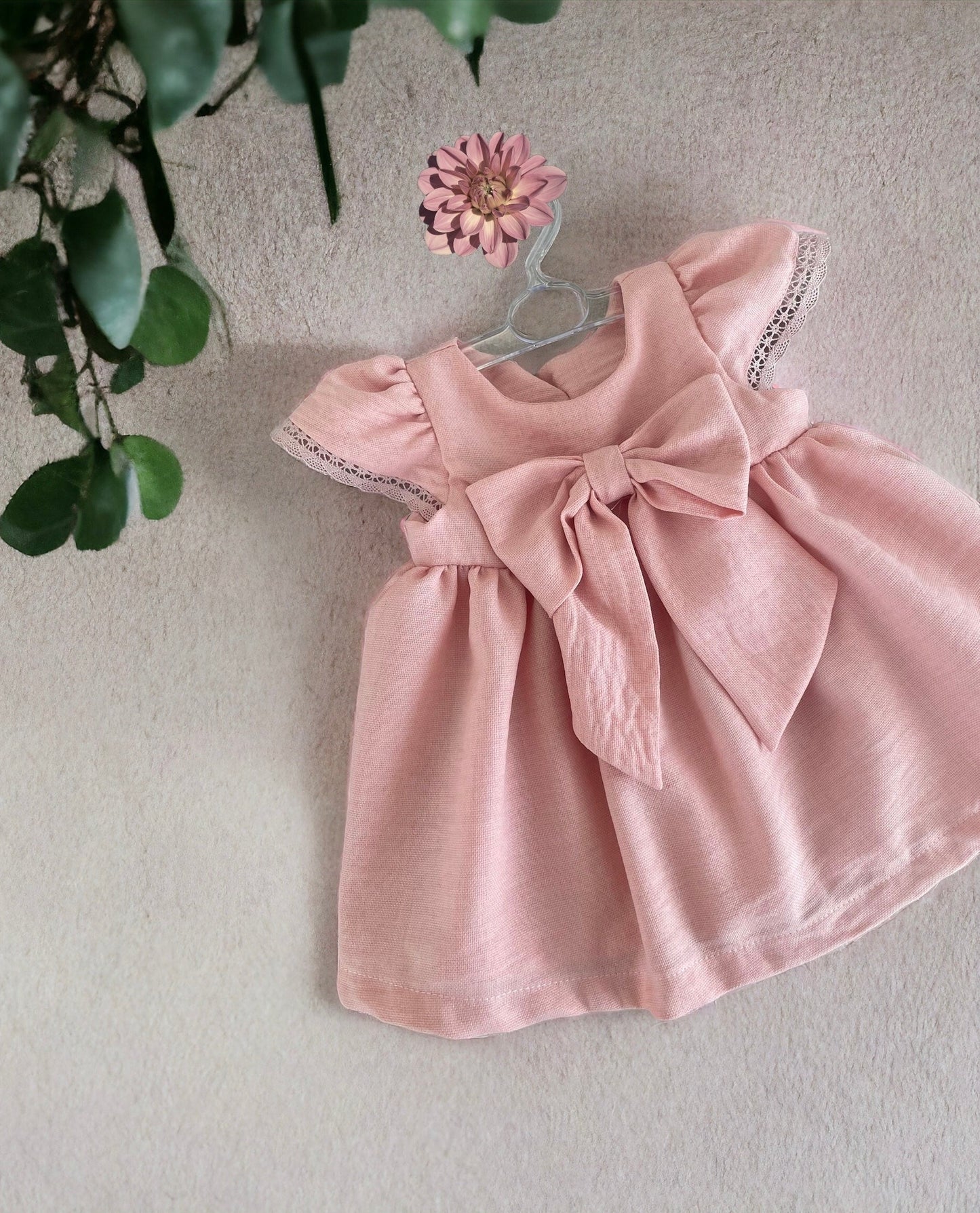 Rochiță roz din muselina - Kids Magazin