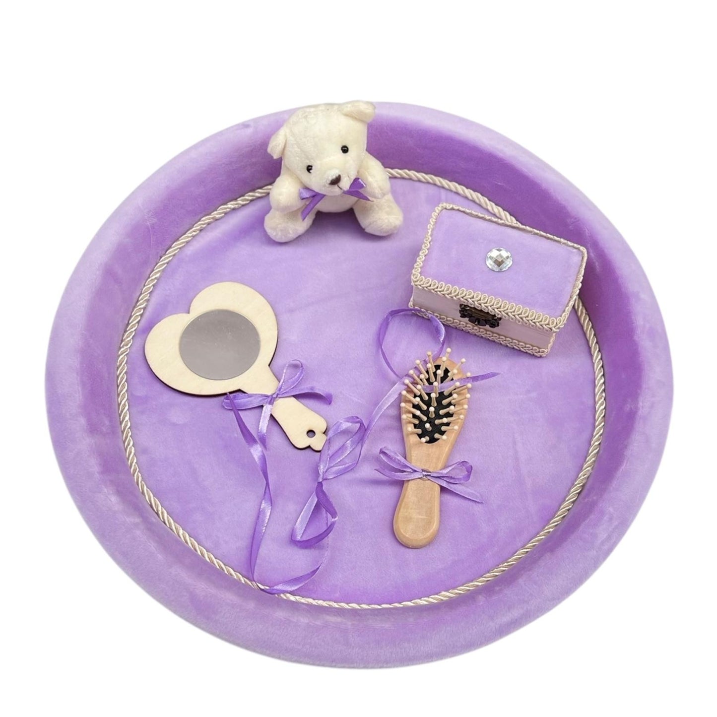 Tavita pentru mot Ursulet de Catifea Lila - Kids Magazin