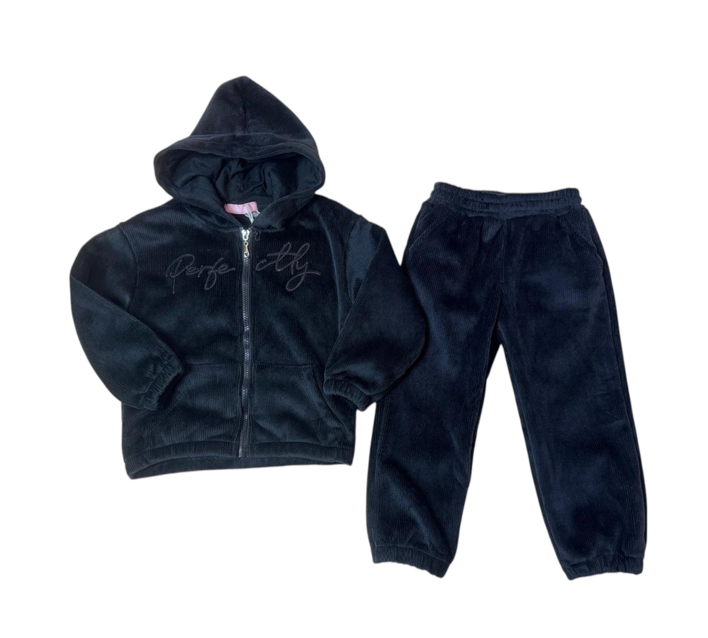 Trening de catifea neagra Perfectly - Kids Magazin