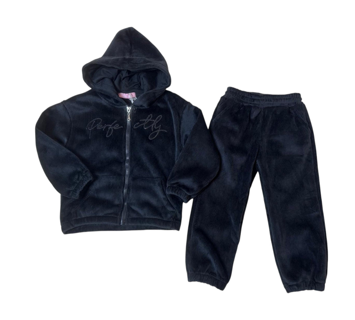 Trening de catifea neagra Perfectly - Kids Magazin