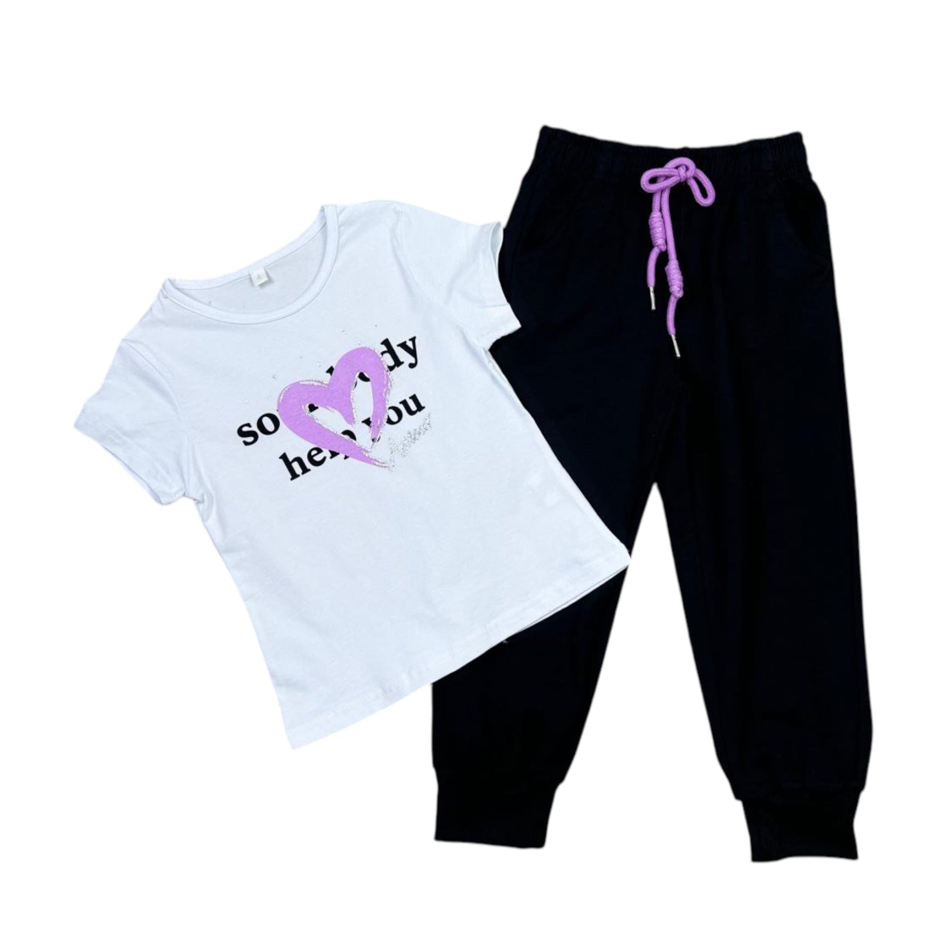 Trening negru cu strasuri 3 piese - Kids Magazin