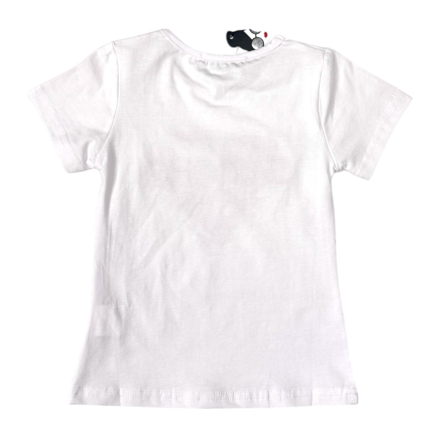 Tricou alb cu inimioara roz - Kids Magazin