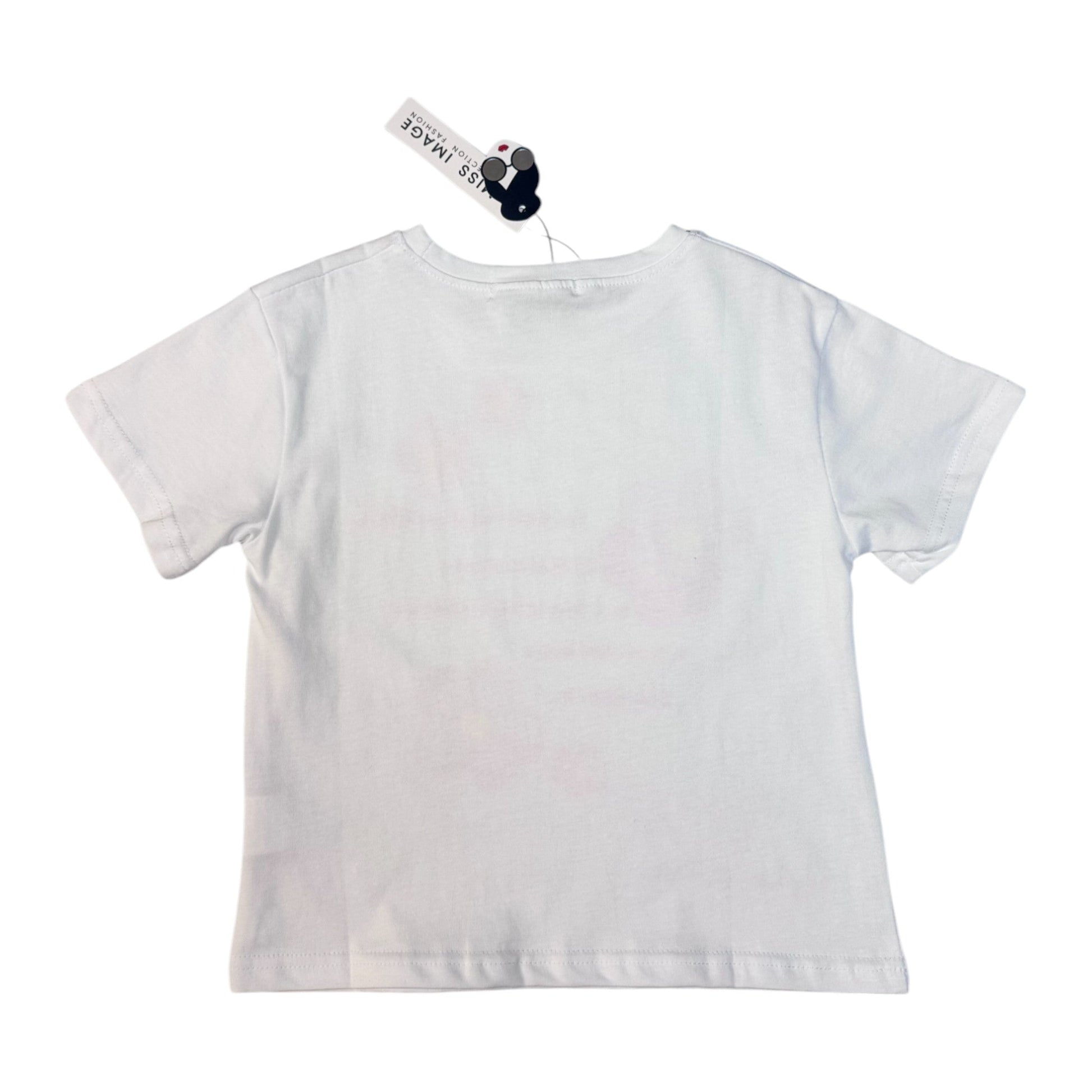 Tricou cu floricele de fata alb - Kids Magazin