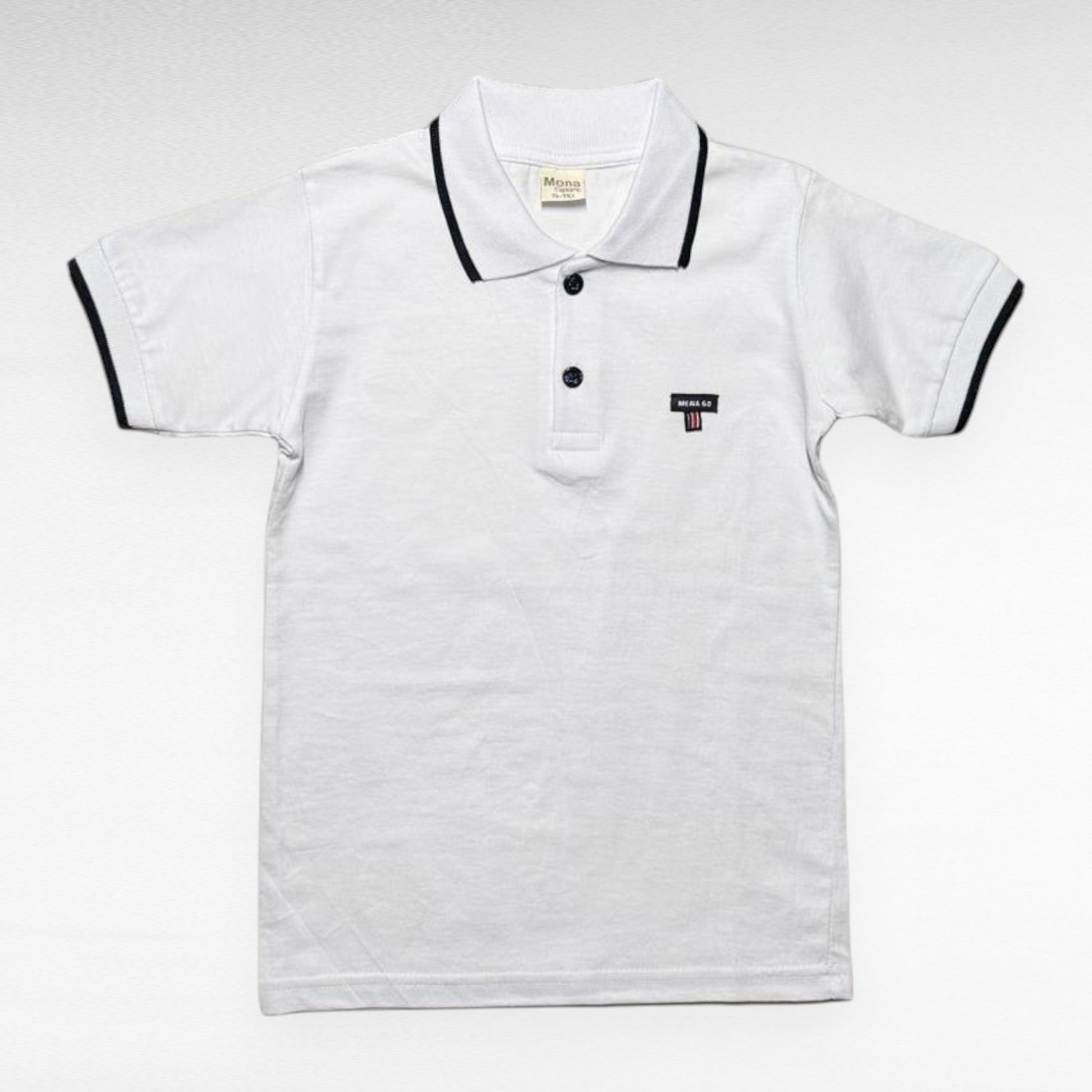 Tricou polo alb cu dunga bleomarin baieti - Kids Magazin