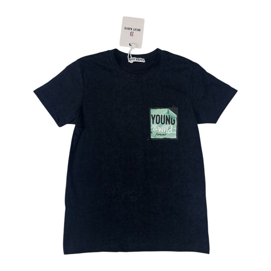 Tricou Young and Wild negru pentru baieti - Kids Magazin