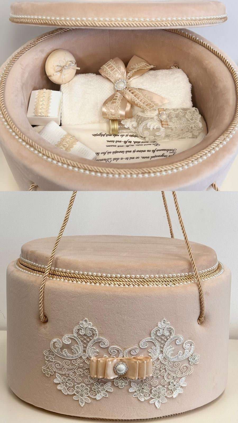 Trusou Anemona în cufăr de catifea Roz Piersică - Kids Magazin