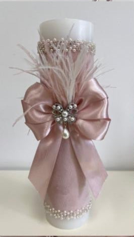 Trusou botez Eva în cufăr de catifea Roz - Kids Magazin