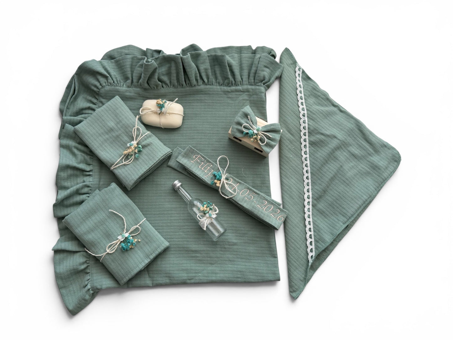 Trusou din muselina premium verde - Kids Magazin