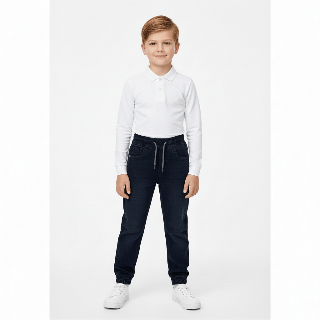 Blugi negri cu manșete - Kids Magazin