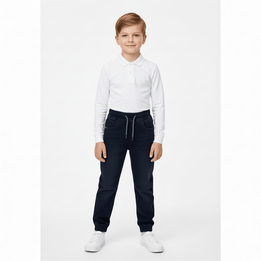 Blugi negri cu manșete - Kids Magazin