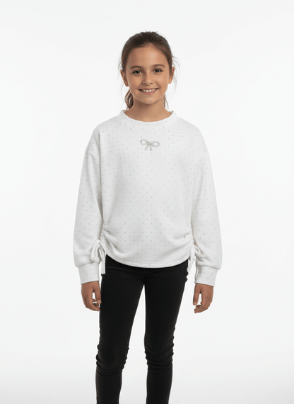 Bluza albă din catifea - Kids Magazin