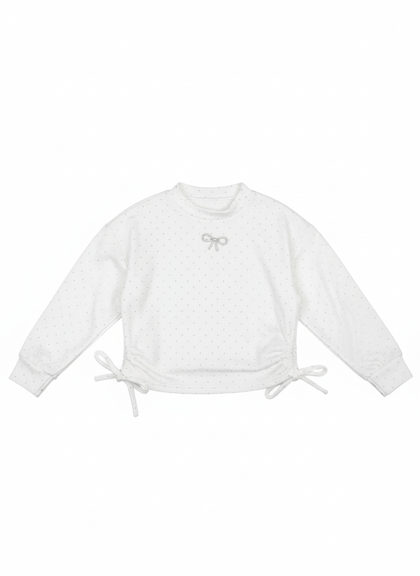 Bluza albă din catifea - Kids Magazin