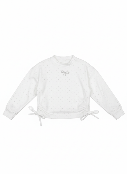 Bluza albă din catifea - Kids Magazin