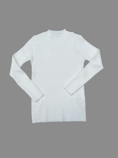 Bluza tip pulover alba cu model striat - Kids Magazin