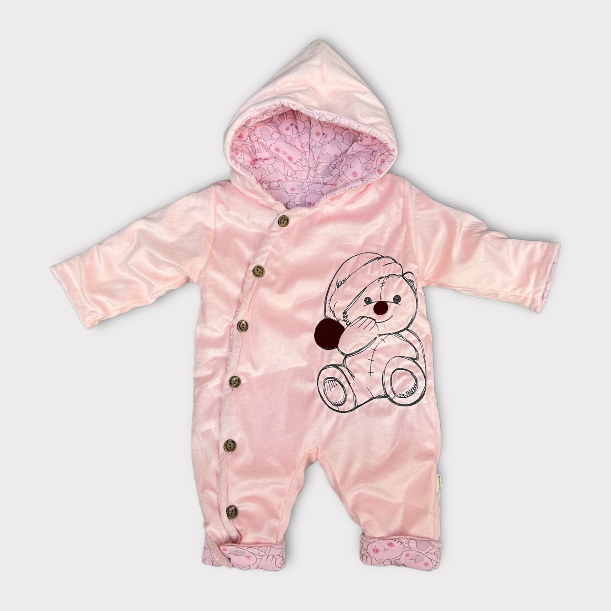 Combinezon bebe din bumbac plusat