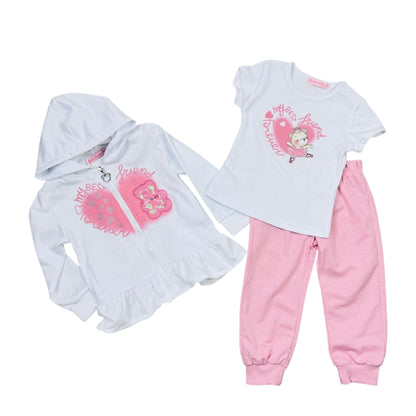 Compleu 3 piese Ursulica Balerina Roz - Kids Magazin