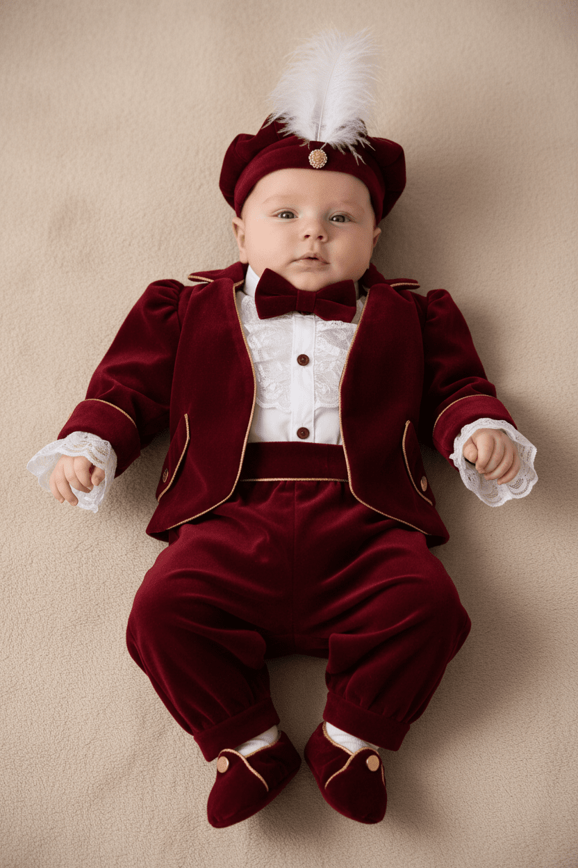 Costum de Print pentru bebeluș bordo - Kids Magazin