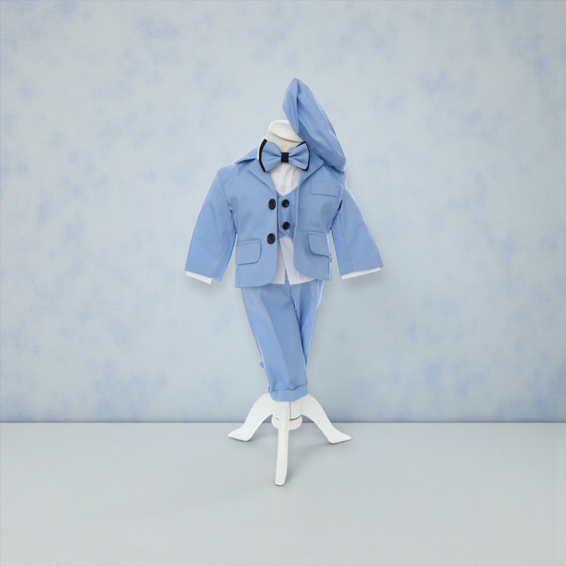 Costum elegant bebe bleo cu detalii bleomarin - Kids Magazin