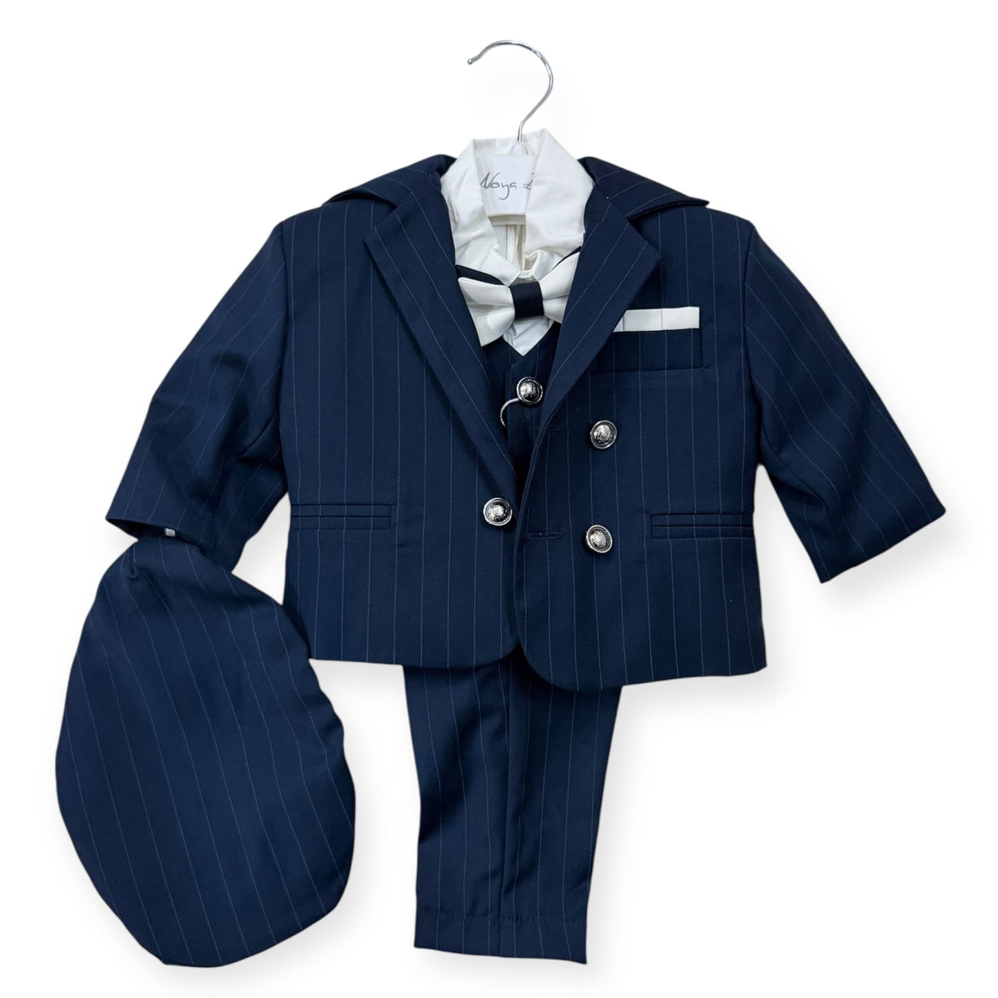 Costum elegant bebe bleomarin cu dungi - Kids Magazin