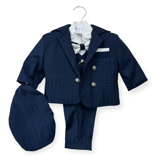 Costum elegant bebe bleomarin cu dungi - Kids Magazin