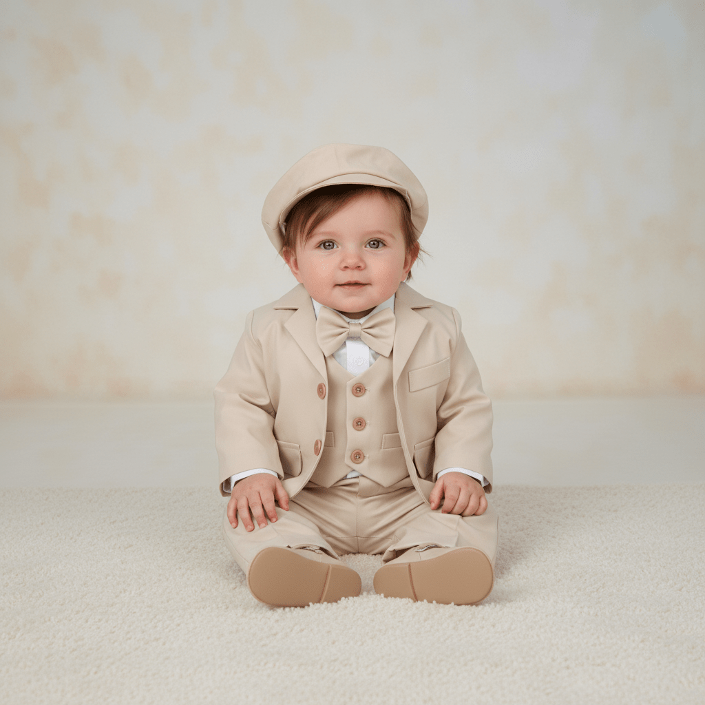 Costum elegant bebe crem - Kids Magazin