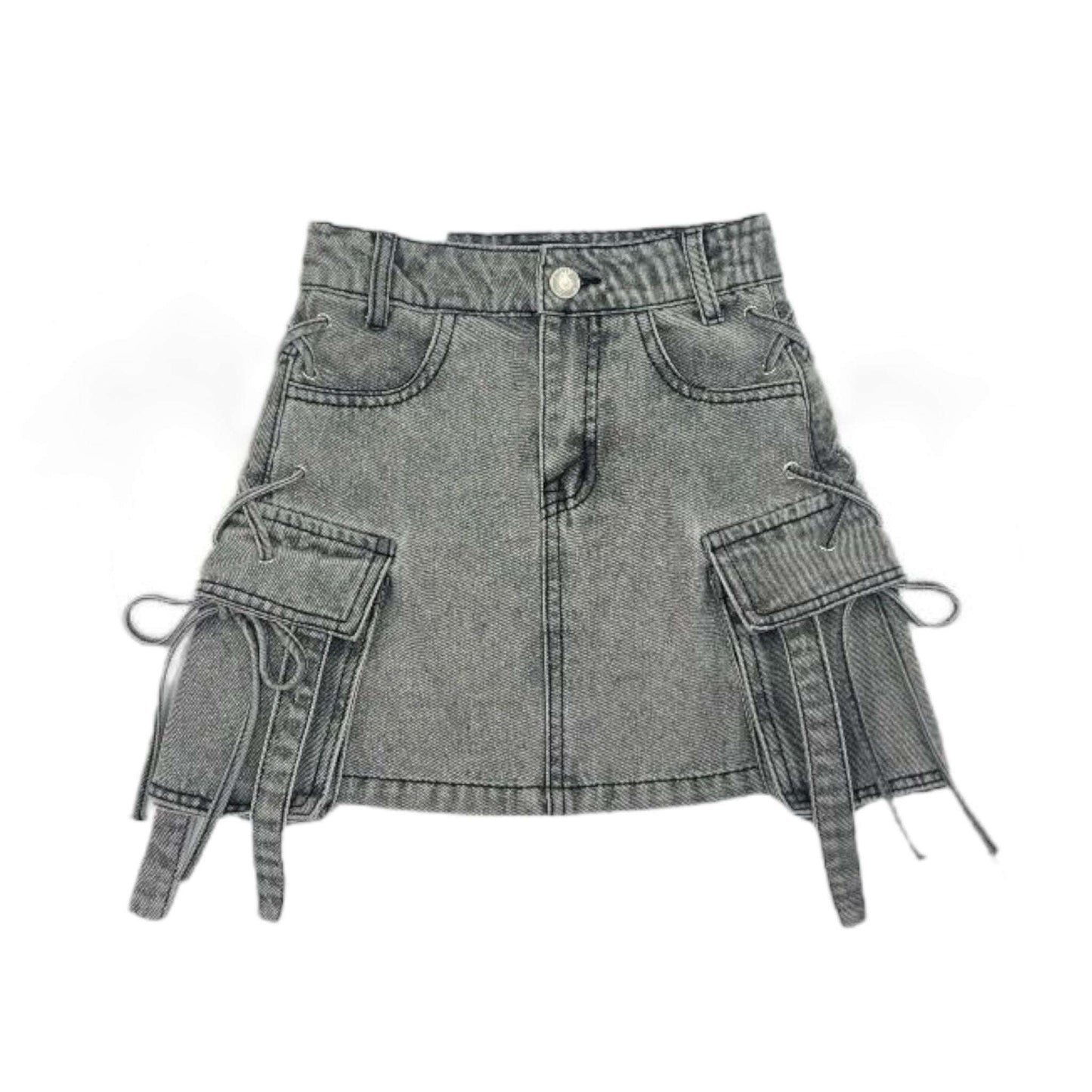 Fusta de blugi neagra cu buzunare - Kids Magazin