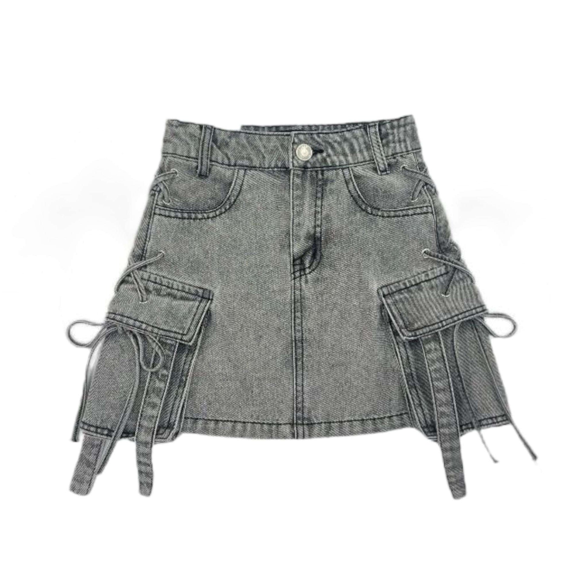 Fusta de blugi neagra cu buzunare - Kids Magazin