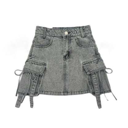 Fusta de blugi neagra cu buzunare - Kids Magazin