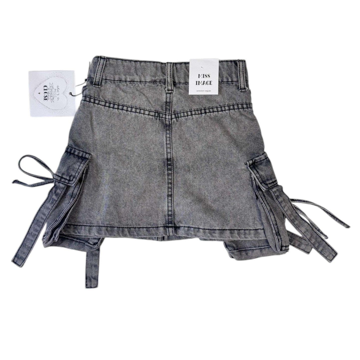 Fusta de blugi neagra cu buzunare - Kids Magazin