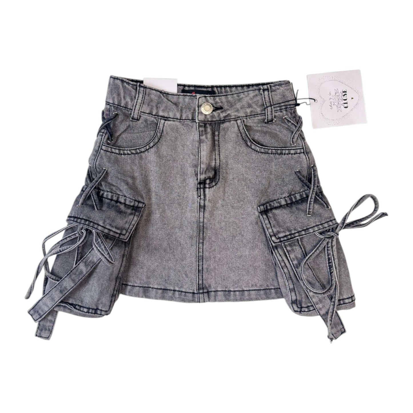 Fusta de blugi neagra cu buzunare - Kids Magazin