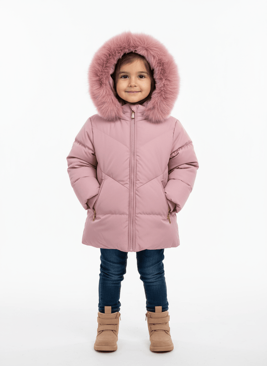 Geacă groasă roz 1 - 5 ani fete - Kids Magazin