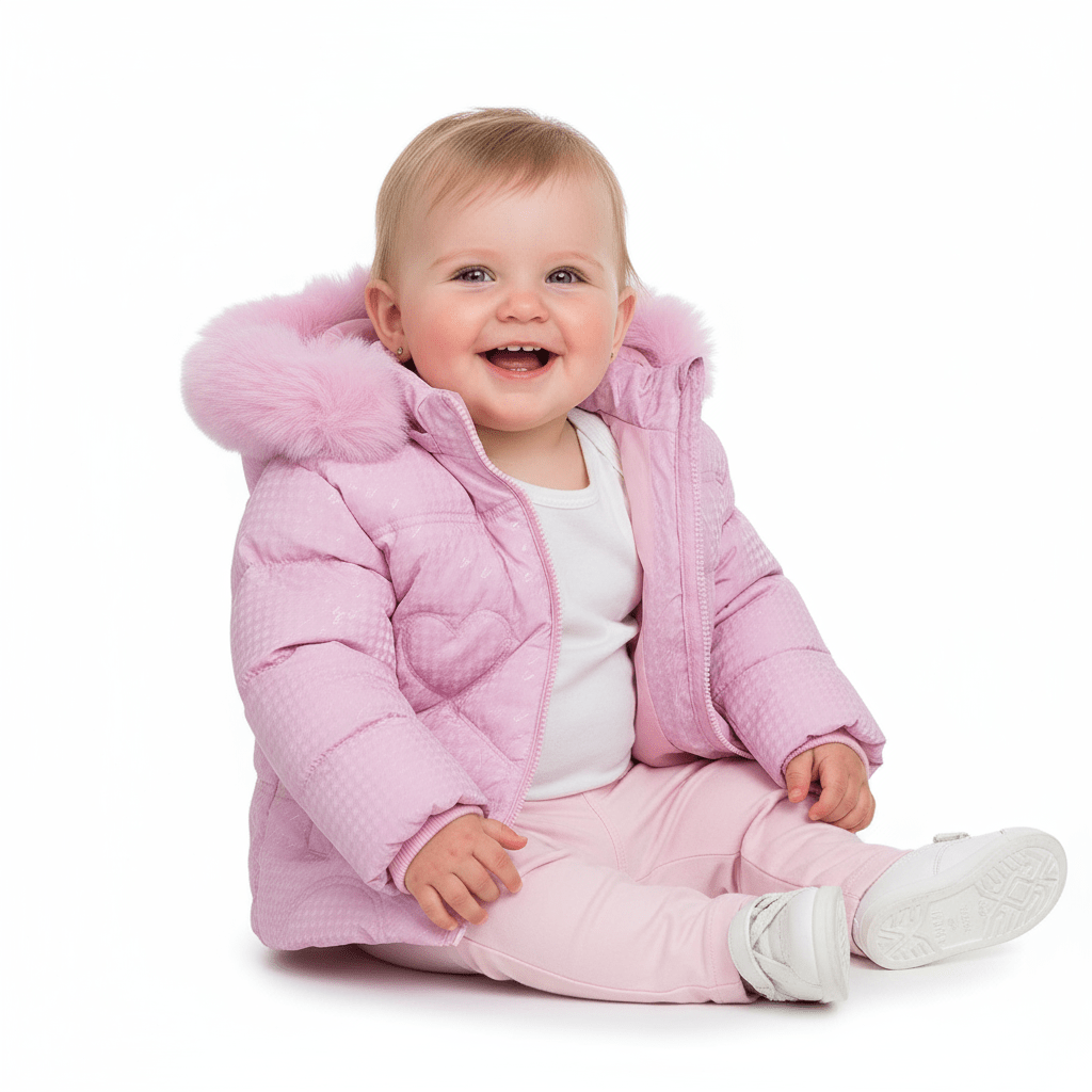 Geacă groasă roz pentru fete - Kids Magazin