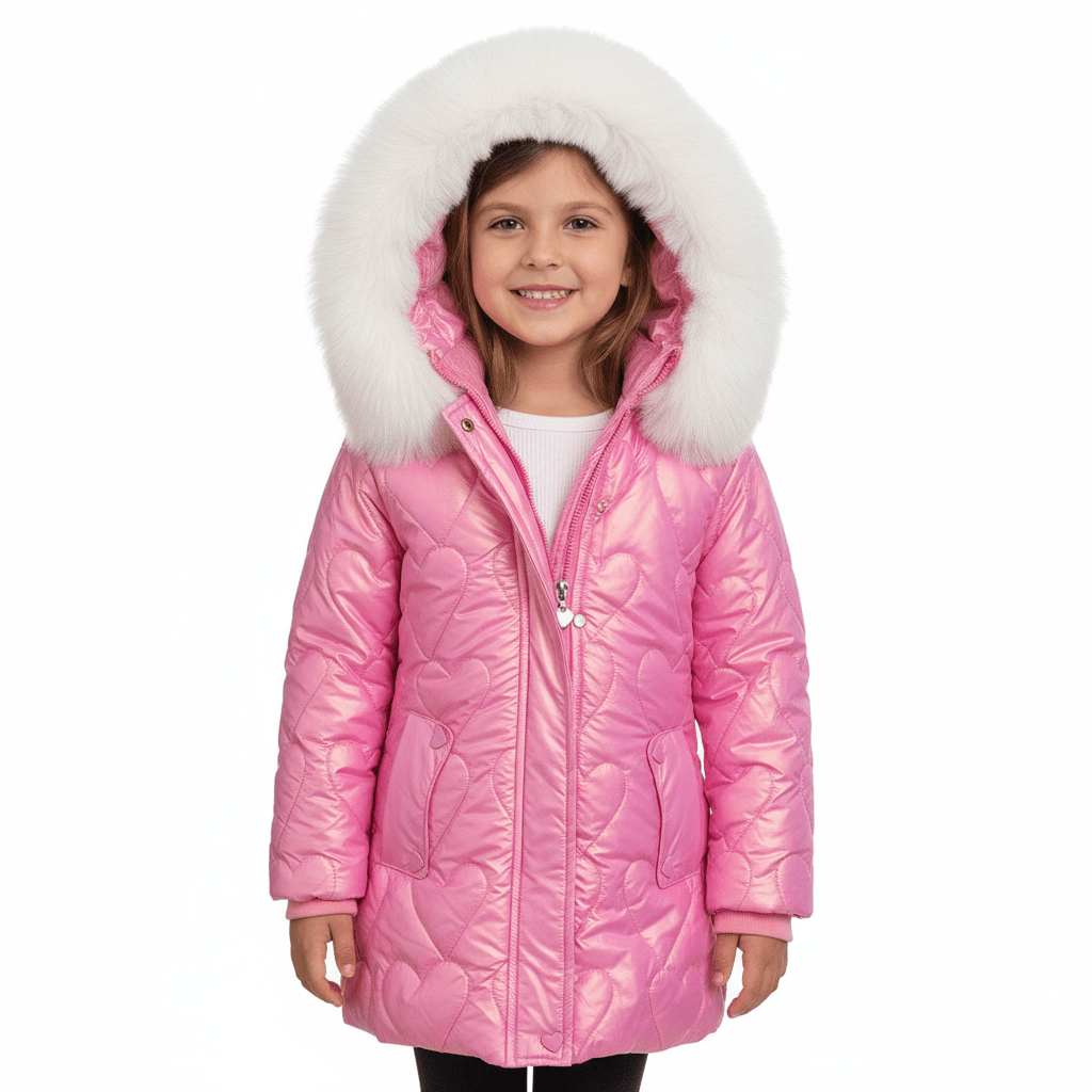 Geacă roz îmblănită - Kids Magazin
