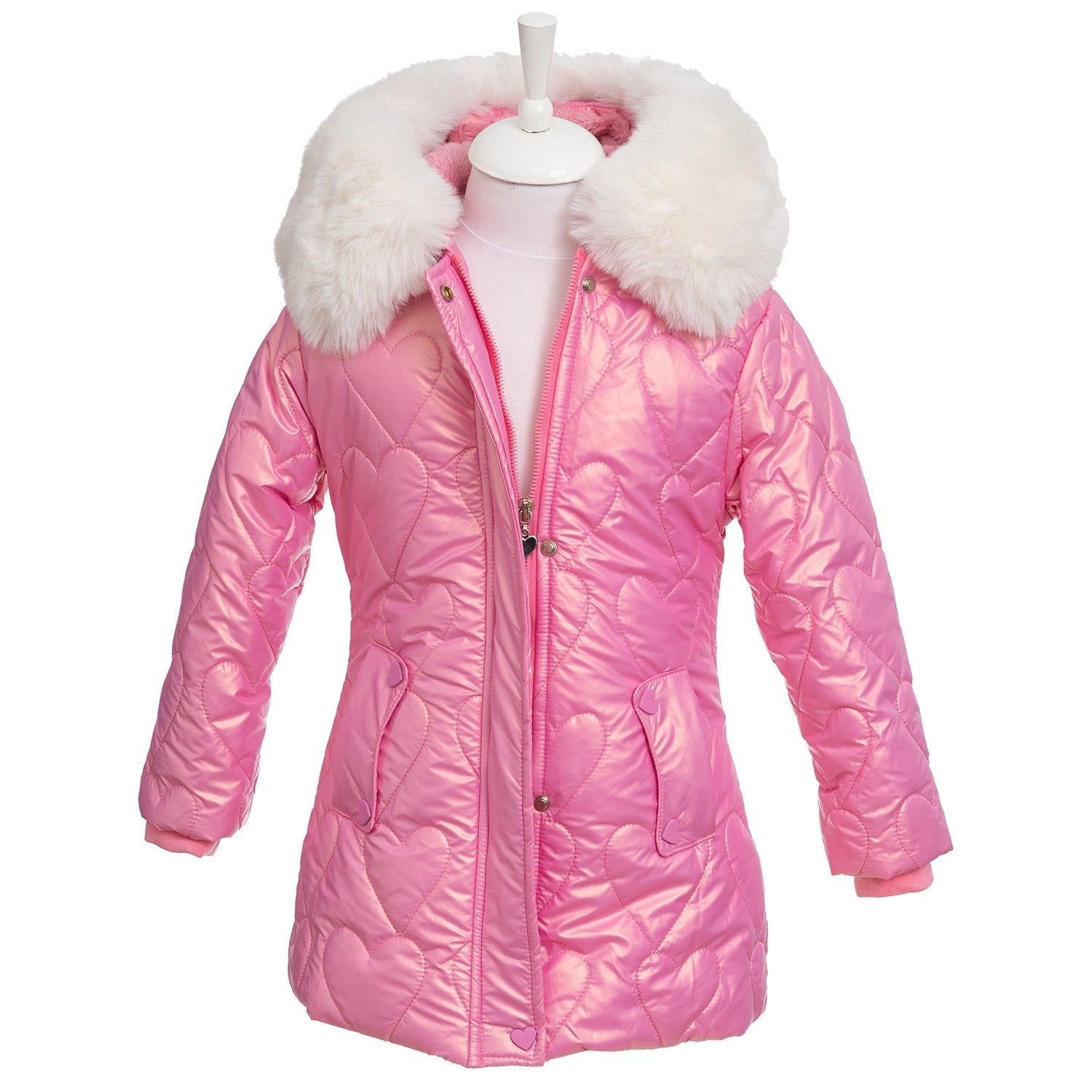 Geacă roz îmblănită - Kids Magazin