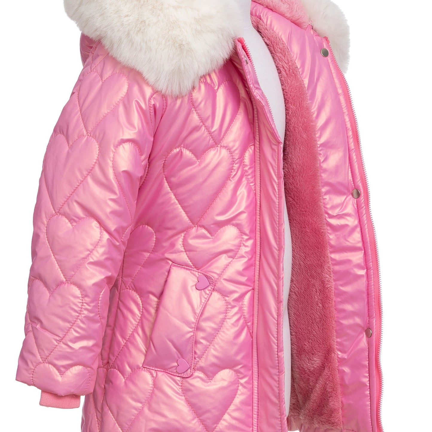 Geacă roz îmblănită - Kids Magazin