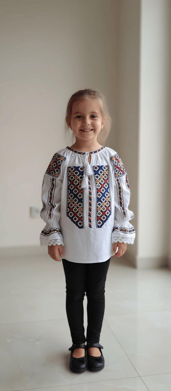 Ie cu model geometric pentru fete - Kids Magazin