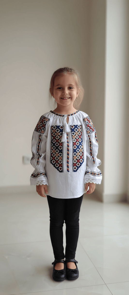 Ie cu model geometric pentru fete - Kids Magazin