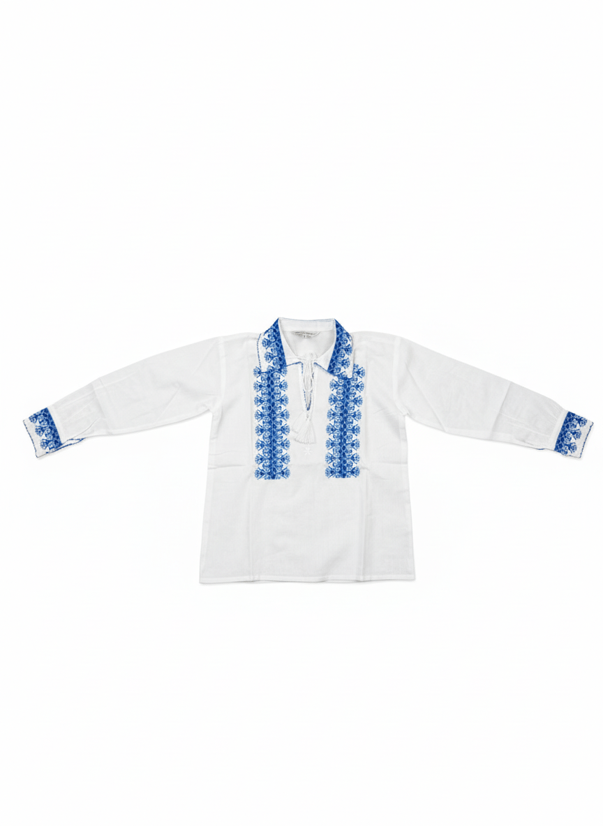 Ie pentru baieti brodata cu albastru - Kids Magazin