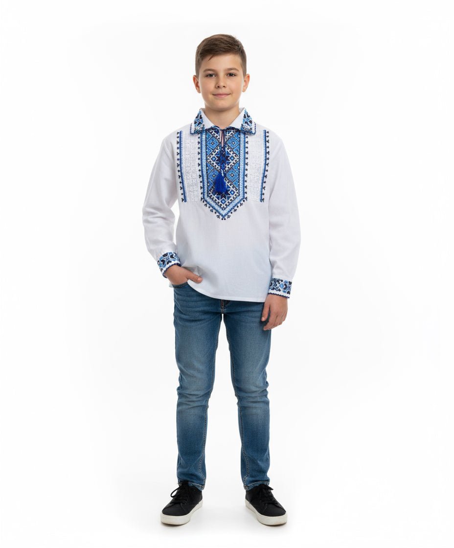 Ie pentru băieți cu model albastru - Kids Magazin